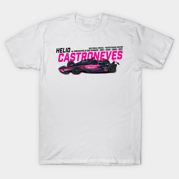 Helio Castroneves 2021 Indy Winner (full color) T-Shirt by Sway Bar Designs